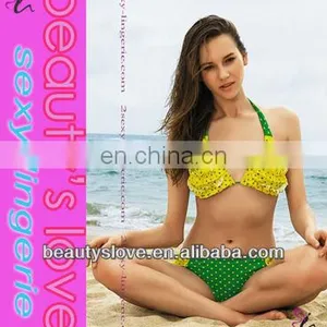 Sexy Ladies Lycra Bra and Shorts Bikini Cheap Swimwear thumbnail-1