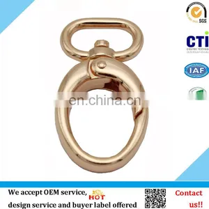 Custom Rose Gold Metal Spring Hook Dog Hook Swivel Metal Snap Hook thumbnail-1