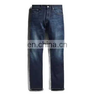 Diznew Custom Large Size Men's Dark Blue Straight Denim Fabrics Jeans thumbnail-2