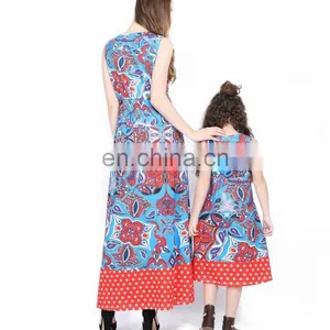 2019 New Vintage Print Clothes Women Long Dress Wholesale Mommy And Me Apparel (this Link for WOMAN) thumbnail-6