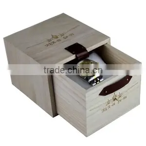 Custom Logo Natural Color Solid Wooden Watch Gift Box,sliding Wood Watch Boxes thumbnail-2