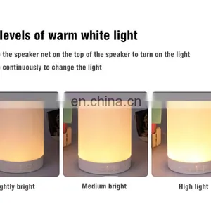 Creative Wake Up Sound Clock FM Radio Bluetooth Speaker LED Night Light Lamp Touch Control thumbnail-3