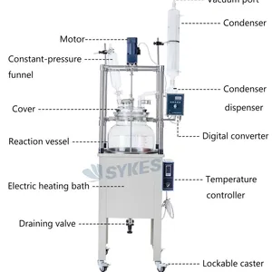 100L Electric Heating Bath Sinlge Layer Glass Reactor Price thumbnail-2