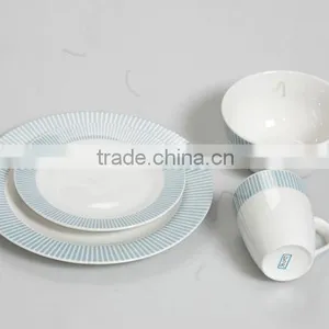 Porcelain Slightly Irregular Dinner Set With Decal Ceramic Resraurant Chinaware for Daily Use thumbnail-1