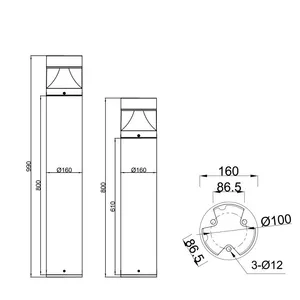 Outside Bollard Lights DLW-LED-050 thumbnail-2