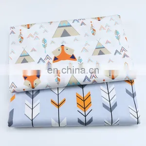 Cartoon Arrow Fox Printed Fabric Kindergarten Baby Quilt Cover Sheet Cotton Twill Nordic Instagram Cartoon Fabric thumbnail-3