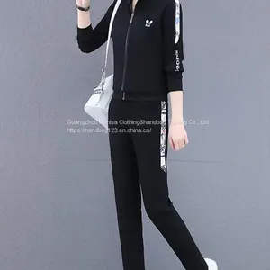 Sports Suit Women's Spring And Autumn Women's Casual Suit Stand-Up Collar Sweater Women's Running Two-Piece Set thumbnail-2