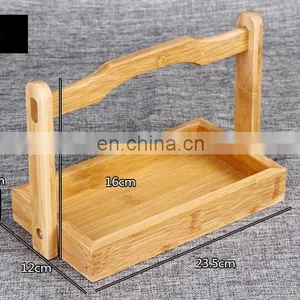 Bamboo Serving Tray Wholesale New Design Food Serving Tray Picnic Bamboo Baskets thumbnail-2