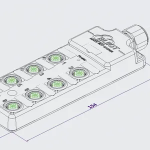 M12 PNP 4Port IP69K Waterproof Prefabricated Cable Sensor Junction Box for Packing Machine thumbnail-2