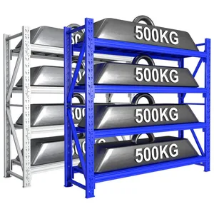 Shelves 100KG 3 Layer 120*40*200cm Grey and White Heavy Duty Shelves Wholesale Storage Clothing Express Warehouse Storage Shelving thumbnail-1