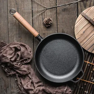 Factory Price Round Shape German Cast Iron Pan 10