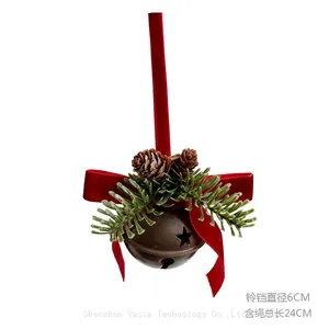 New 2025 Christmas Decor Supplies: Small Bells, Velvet Bows & Pine Cones for Trees, Homes & Bulk Business Orders thumbnail-2