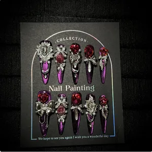 Pink French 3D Design Press-on Nails Full Coverage Glossy for Daily Wear thumbnail-3