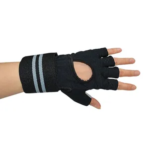 Non-Slip Unisex Gym Gloves Custom Printed Logo Weight Lifting Sports Training Elastic Wristband Half Finger Bodybuilding Cycling thumbnail-4
