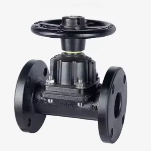 Diaphragm Valve PN10/PN16 Flange Ductile Iron Rubber Soft Seal Type Anti-Corrosion Manual Diaphragm Shutoff Valve thumbnail-1