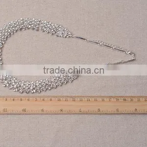 Hot Sale Women's Wedding Jewellery Sets Red Rhinestone Bride Necklace Set thumbnail-5