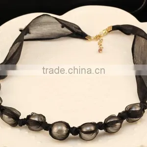 High Quality Popular Beautiful The Bride Jewelry Korea Pearl Wedding Romantic Sweet Jewelry Lace Necklace thumbnail-5