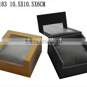P1163 Windowed Cardboard Velvet Lining Watch Box thumbnail-1