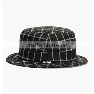 2015 Wholesale Fashion Checked Cooling Felt Bucket Hat thumbnail-2