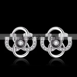 Rose Gold Plated Crystal Stone Jewelry Stud Earring thumbnail-6