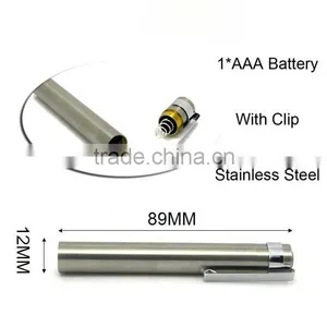 (160095) Stainless Steel Wholesale Promotional Pocket Led Pen Torch Light thumbnail-4