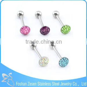 Hot Selling Body Jewelry Crystal Tongue Ring Unique Piercing Jewelry thumbnail-1