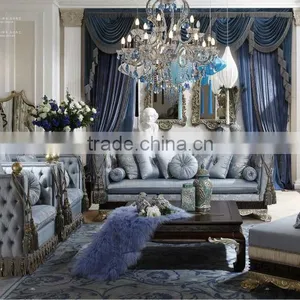 Foshan Luxury Antique European Style Furniture Living Room Solid Wood Hand Carved Sofa Design Furniture Sets thumbnail-1