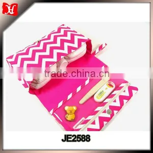 Nappy Bag Organizer Personalized Pink and White Chevron Diaper Bag thumbnail-1
