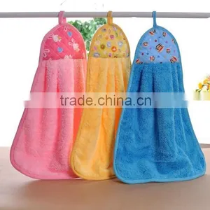 Kitchen Toilet Polyester Coral Fleece Hand Towels With Ties thumbnail-2