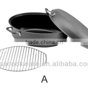German Style Hard-anodized Aluminium Covered Oval Roaster thumbnail-1
