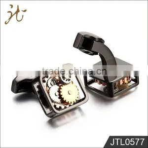 High End Custom Square Gear Cufflinks thumbnail-2