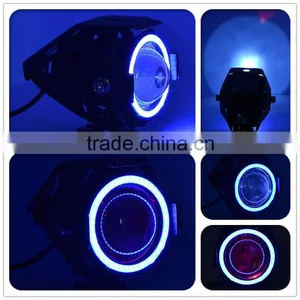 Waterproof Ultra Bright 12V 10W U7 Angel and Devl Eye LED Front Motorcycle Light Lamp Lighting thumbnail-6