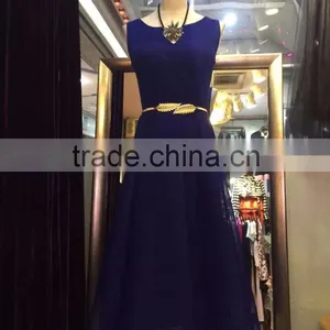 Skirt Decorated With Golden Leaf Buckle Belt Ladies Dress Fine Decorative Elastic Elastic Metal Waist Chain Belt thumbnail-3