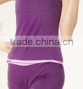 Custom Short Sleeve Ladies Bamboo Yoga Shirt thumbnail-1