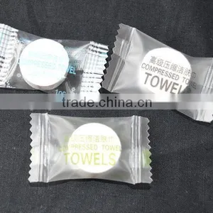 100%viscose Compress Coin Towel Candy Packing thumbnail-1