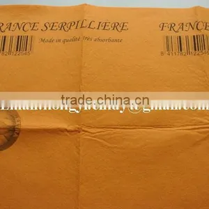 Logo Printed Needle Punched Nonwoven Fabric Orange Super Absorbent Floor Cleaning Cloth thumbnail-2