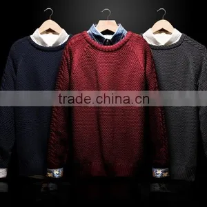 2015 Mens Winter Warm Keeping Colorful Pullover Thick Sweater thumbnail-1