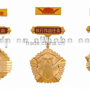 Millitary Gold Silver Bronze Medallion Custom Neck Metal Medal thumbnail-1
