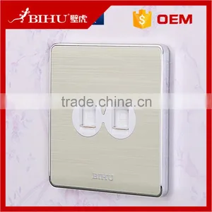 New Design Brushed Aluminium Panel Data Rj45 Ports Wall Socket Face Plate thumbnail-2