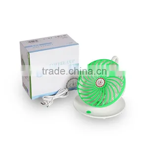 Wholesale Hot New Innovative Gift Usb Mini Fan Rechargeable Fan In Coffe Cup Design thumbnail-4