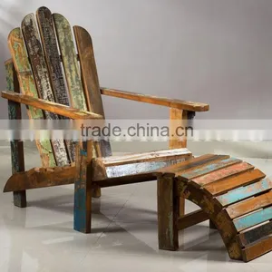 INDIAN RECYCLED WOOD ADIRONDACK CHAIR KNOCK DOWN, FOR LIVING ROOM thumbnail-2