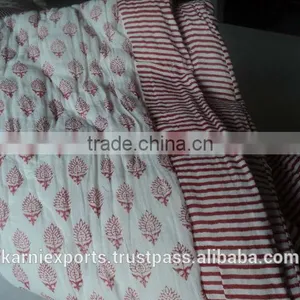 INDIA HANDBLOCK PRINTED QUILTS SUPER WARM QUILTS JAIPURMADE QUILTS KARNI QUILTS QUILTS WITH SOFT FABRICS & LIGHT WEIGHT QUILTS thumbnail-1