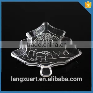 Christmas Tree Shape Crystal Glass Plates thumbnail-2