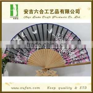 HOT High Quality Silk Bamboo Fan With Flower thumbnail-1