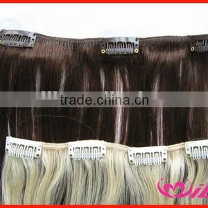 Thickest 160g Remy Clip In Hair Full Head Clip In Hair Extension Human Remy Hair Brazilian Hair With Snap Clips thumbnail-1