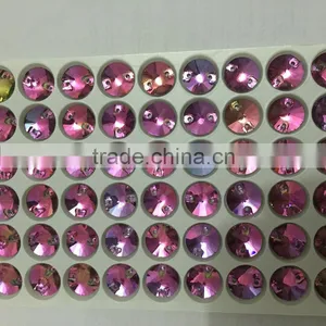 Wholesale 10mm Revoli Shaped Rainbow Color Sewing Crystal Stone for Boutique Store thumbnail-2