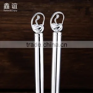 Silver Plated Chopsticks Wedding Gift Unique Luxury Design Chopsticks With Animal Snake Head Display Chopsticks for Present thumbnail-6