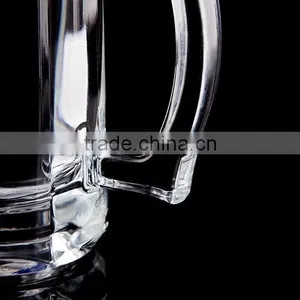 Large Beer Mug/ Glass Shooting Tumbler/ Clear Glass Cup With Handle thumbnail-4