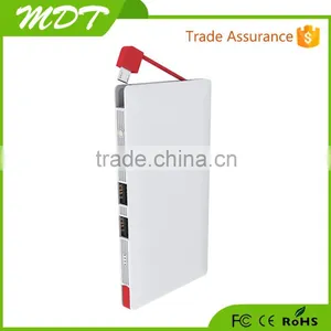 Wholesale Manufacturer Professional 10000mah Quick Charge 2.0 Built in Cable Power Bank thumbnail-3