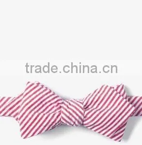 Young Hot Sale Seersucker Striped Bow Ties for Men thumbnail-1